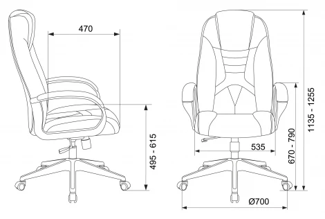 Кресло игровое Zombie 8 черный/синий эко.кожа крестовина пластик