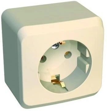 Розетка накладная с заземлением (кремовый) Systeme Electric Этюд PA16-003K