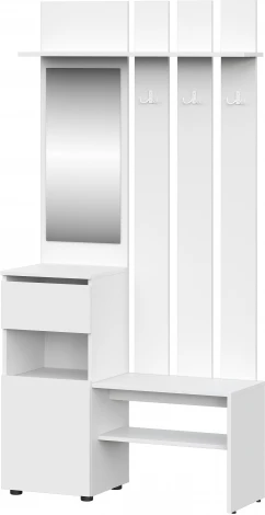 Вешалка SV Мебель Токио с зеркалом, белая