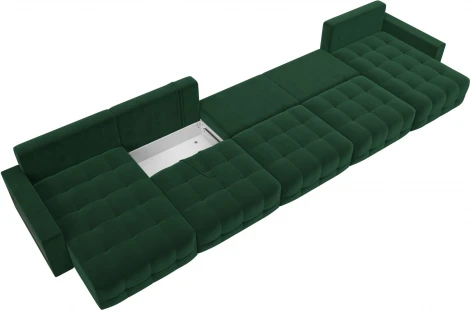 Диван п-образный с полками Лига-053 НПБ МегаЛонг Лига Диванов (Велюр) арт.129006