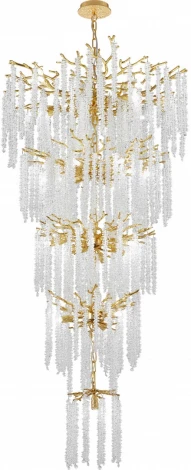 Подвесная большая люстра каскадная хрустальная Arte Milano Milano-4 23416.800-1600.28.E14.A.5D GD (220V, на цепи)