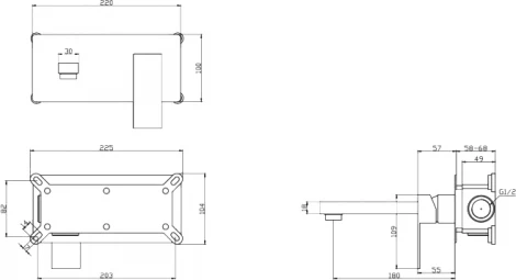 Смеситель BelBagno Romano ROM-BLM-CRM С ВНУТРЕННЕЙ ЧАСТЬЮ, для раковины