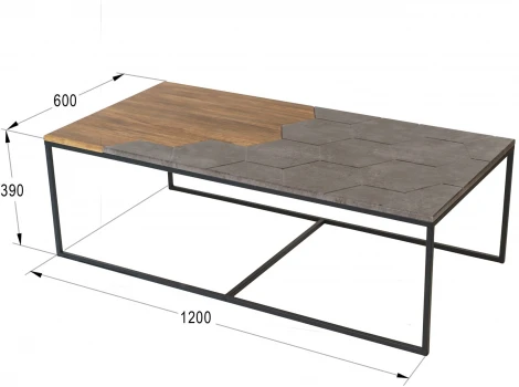 Стол журнальный Китч дуб американский/серый бетон от фабрики Mebelik