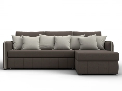 Диван угловой Лига-078 угол универсальный (ДСП/Пластик/Рогожка/Коричневый,Бежевый) Лига Диванов 130980