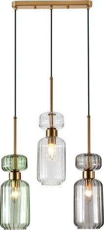 Подвесной светильник Escada Подвесной светильник Escada Gloss 1141/3S CL/GN/SM 3x60 E14, металл/стекло, античная медь (220V, на проводе)