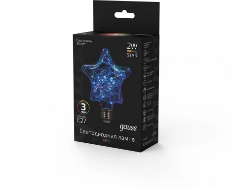 Лампочка светодиодная филаментная Gauss 160802008