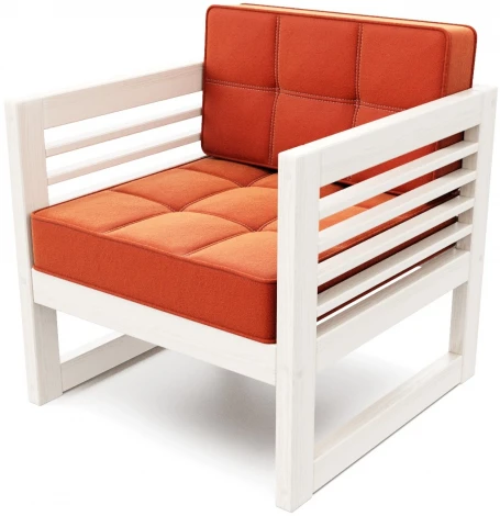 Кресло Arsko Сега беленый дуб велюр оранжевый