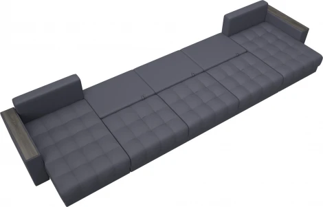 Диван П-образный с декором Лига-049 НПБ Мегалонг Лига Диванов (Экокожа) арт.128538