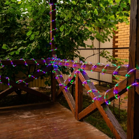 Гирлянда светодиодная Дюралайт, 15м, коннектор в/к, разноцветный свет Uniel ULD-D50 15M/С08 IP44 MULTI