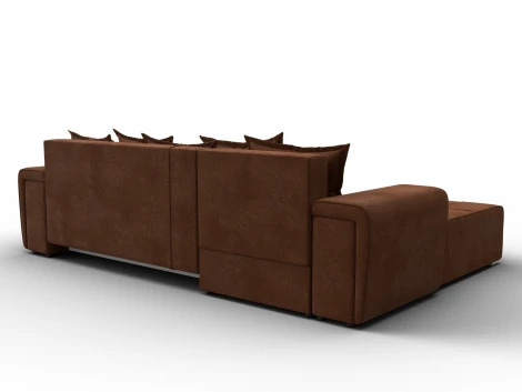 Диван угловой Лига-121 левый угол (ДСП,Брус,Велюр/Терракотовый) Лига Диванов 137353L