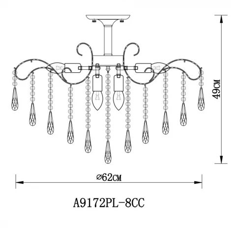 Потолочная люстра Arte Lamp Emilia A9172PL-8CC
