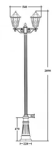 Наземный фонарь Oasis Light PETERSBURG lead GLASS 79810lgA B2 Bl