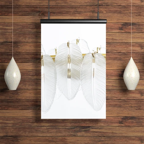 Подвесная люстра Arte Lamp Evie A4052SP-12SG (220V, на тросе, листья)