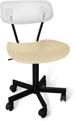 Стул подъемно-поворотный SHT-ST85/S121М белый/бежевый/черный муар Sheffilton 5789354406