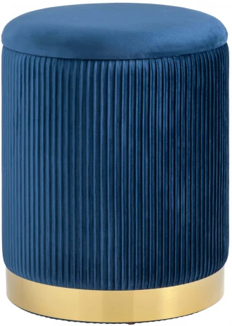 Пуф Шарлотта с ящиком велюр синий УТ000025561