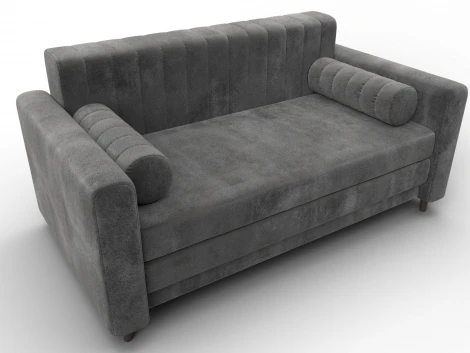 Диван прямой Лига-070 (ЛДСП,Брус,Фанера/Дерево/Велюр/Серый) Лига Диванов 129756