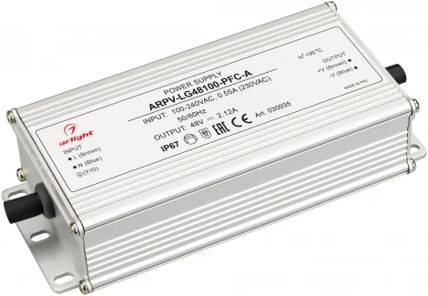 Блок питания ARPV-LG48100-PFC-A (48V, 2.12A, 100W) (IP67 Металл) 030035 Arlight