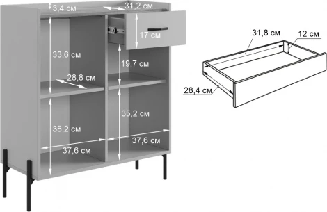 Гостиная "Доминика К3" (2620х350х1950) Mebelson (ЛДСП/Дуб крафт золотой) арт.ГК03Доминика.3369