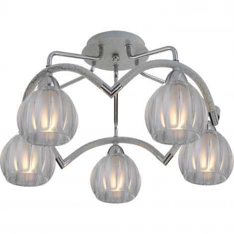 Потолочная люстра N-Light 407 407-05-13CWCBB chrome + white crack