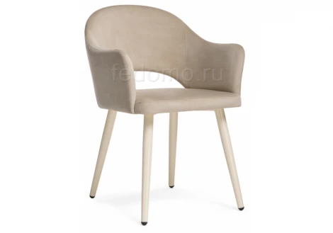 Стул Woodville на металлокаркасе Апри микровелюр 05 / бежевый глянец 464180