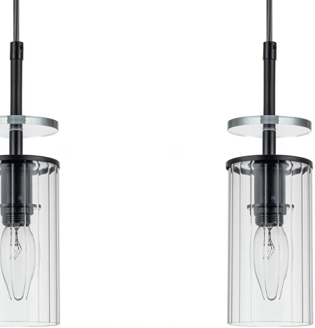 Подвесной светильник Escada Avolto 10191/3S 3х40Вт Е14, металл/стекло, черный (220V, на проводе)