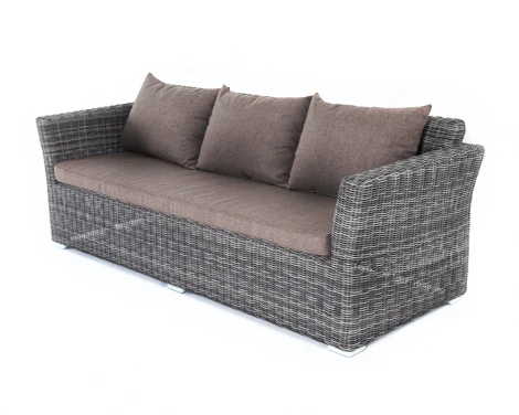Диван из искусственного ротанга трехместный, цвет графит 4SIS Капучино YH-C3130W-3 graphite