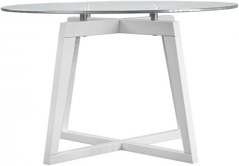 Стол журнальный Рилле 445 белый/стекло прозрачное (круг) от фабрики Mebelik