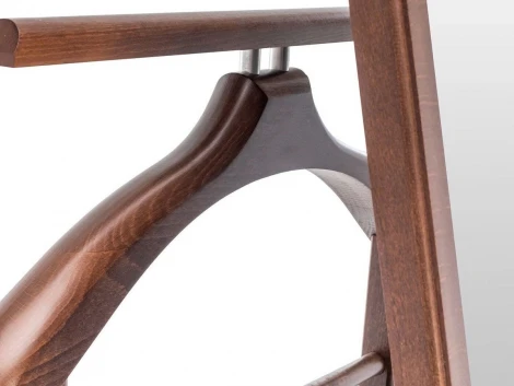 Вешалка костюмная с зеркалом на колесах В 24Н средне-коричневый от фабрики Mebelik