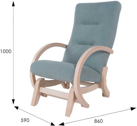Кресло-качалка маятник Мэтисон ткань минт, каркас береза белая Mebelik арт.006470