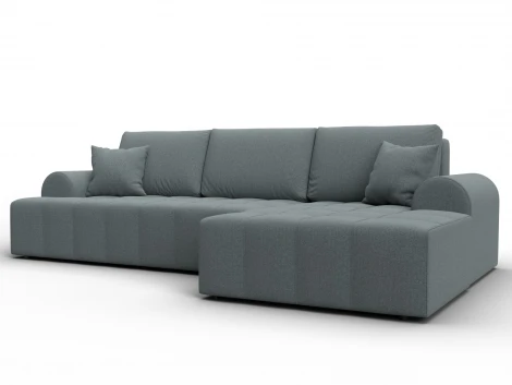 Диван угловой Лига-080 угол правый (ДСП/Пластик/Рогожка/Серый) Лига Диванов 134742