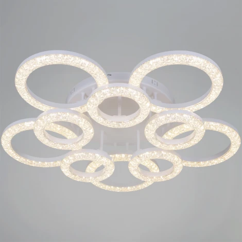 Потолочная люстра светодиодная на штанге с пультом с регулировкой цветовой температуры, яркости и с ночным режимом Reluce 87120-0.3-5+5C WH