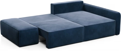 ПОРТЛЕНД Диван угловой с банкеткой синий D1 furniture арт.AAA41671005