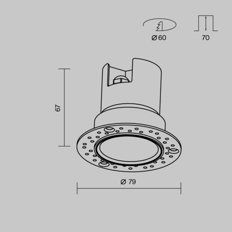 Потолочный светильник LED уличный под гипсокартон IP65 Maytoni Grit O501DL-L5W3K (220V, круглые)