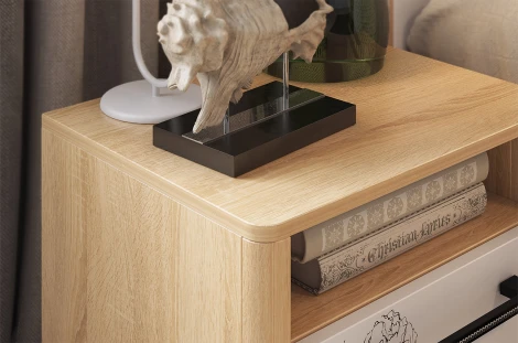 Зара Тумба прикроватная, цвет дуб сонома/белый Mebelson (арт.SMZ-04.1623)