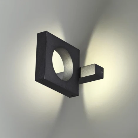 Уличный настенный светильник Odeon Light Como 6653/5WL NATURE черный/металл/акрил IP54 LED 5W 4000K AC85-265V (220V)