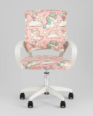 Кресло офисное TopChairs Simple SN Junior принт Unicorns пластик белый TopChairs УТ000042083