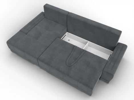 Диван угловой Лига-119 угол левый (ДСП,Брус,Фанера,ЛДС,Велюр/Светло-серый) Лига Диванов 137099L