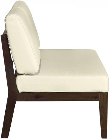 Диван-скамья Массив мягкая экокожа крем, каркас орех Mebelik арт.007549