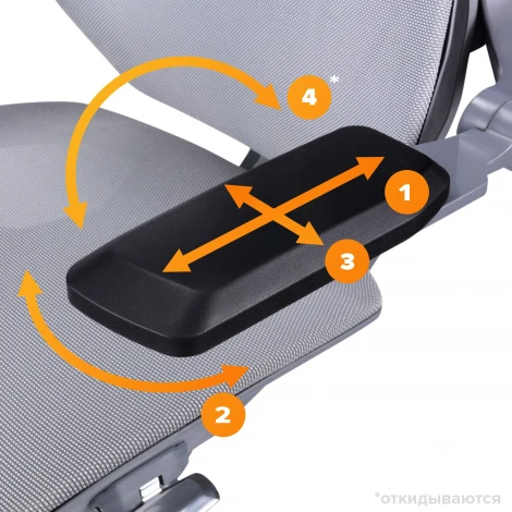 Эргономичное кресло Atom Grey Экокожа Серый арт.EP Atom G PU Grey