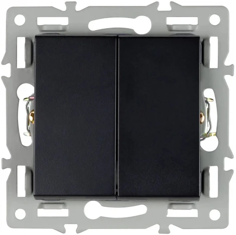 Механизм выключателя двухклавишный проходной SWT-MKP2-PL-BK (250V, 16A) (Arlight) 043728