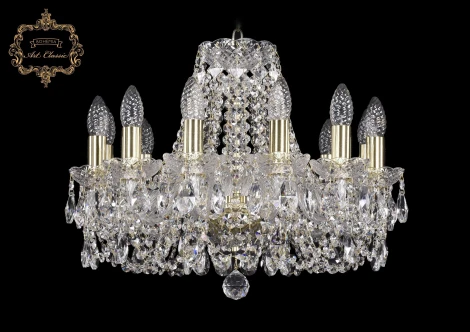 Подвесная люстра Art Classic 11.11 11.11.12.165.Gd.Sp (220V, хрусталь, на цепи, подсвечник, свеча)