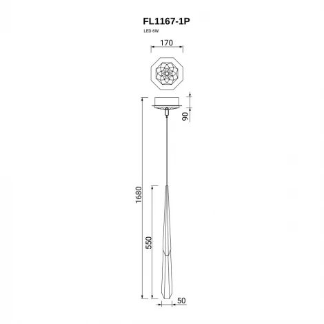 Подвесной светильник светодиодный Fluorite Unico FL1167-1P