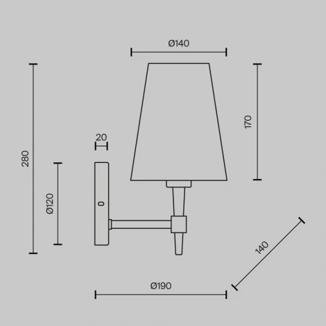Бра Maytoni Zaragoza H001WL-01BS (220V)