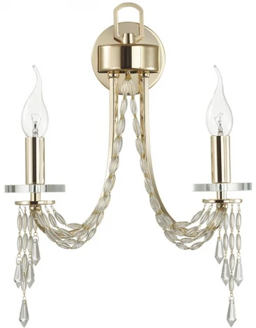 Бра Odeon Light Capel 5063/2W золото/прозрачный/металл/хрусталь E14 2*40W (220V, подвески, подсвечник, свеча)