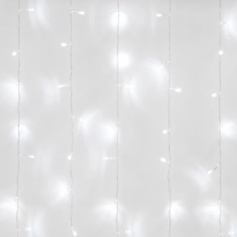 Занавес светодиодный, 1,5х1,5м. 100 светодиодов, белый свет Uniel ULD-C1515-100/DTA WHITE IP20