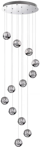 Каскадная люстра Odeon Light Sono 5100/60L хром/прозрачный/акрил LED 60W (12*5W) 4000K (220V, на проводе)