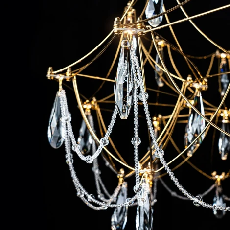 Подвесная люстра светодиодная хрустальная с пультом с регулировкой цветовой температуры Modelux MODELUX ML.5603.1000P BS