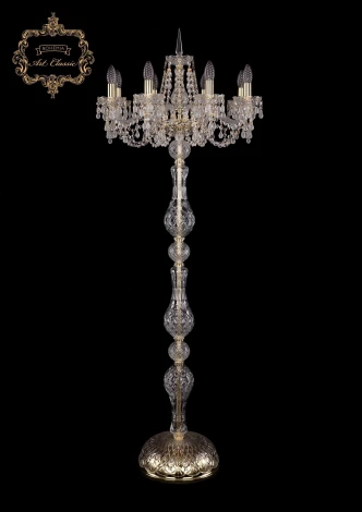 Торшер Art Classic 13.24 13.24.8.200.h-160.Gd.V0300 (220V, хрусталь, подвески, подсвечник, свеча, под старину)