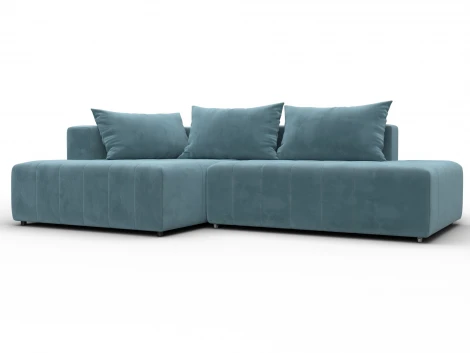 Диван угловой Лига-103 НПБ угол левый (ДСП,Брус,Фанера,Велюр/Бирюзовый) Лига Диванов 134815L
