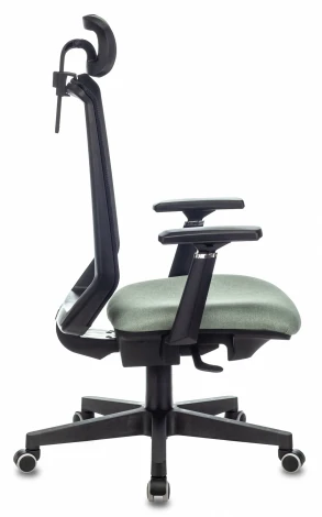 Кресло руководителя Бюрократ EXPERT черный TW-01 сиденье зеленый 38-407 сетка/ткань с подголов. крестовина пластик